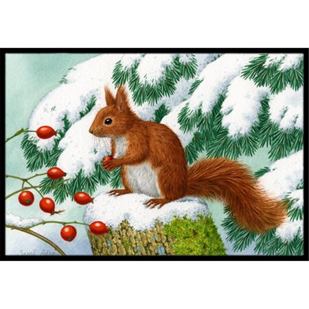 Carolines Treasures Winter Red Squirrel Indoor or Outdoor Mat- 18 x 27 ASA2172MAT